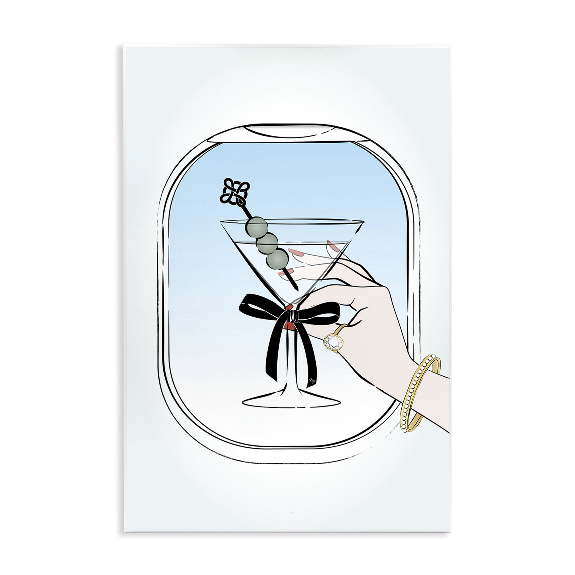 Stupell Industries First Class Cocktail Food & Beverage Painting Unframed Art Print Wall Art, 10 x 15