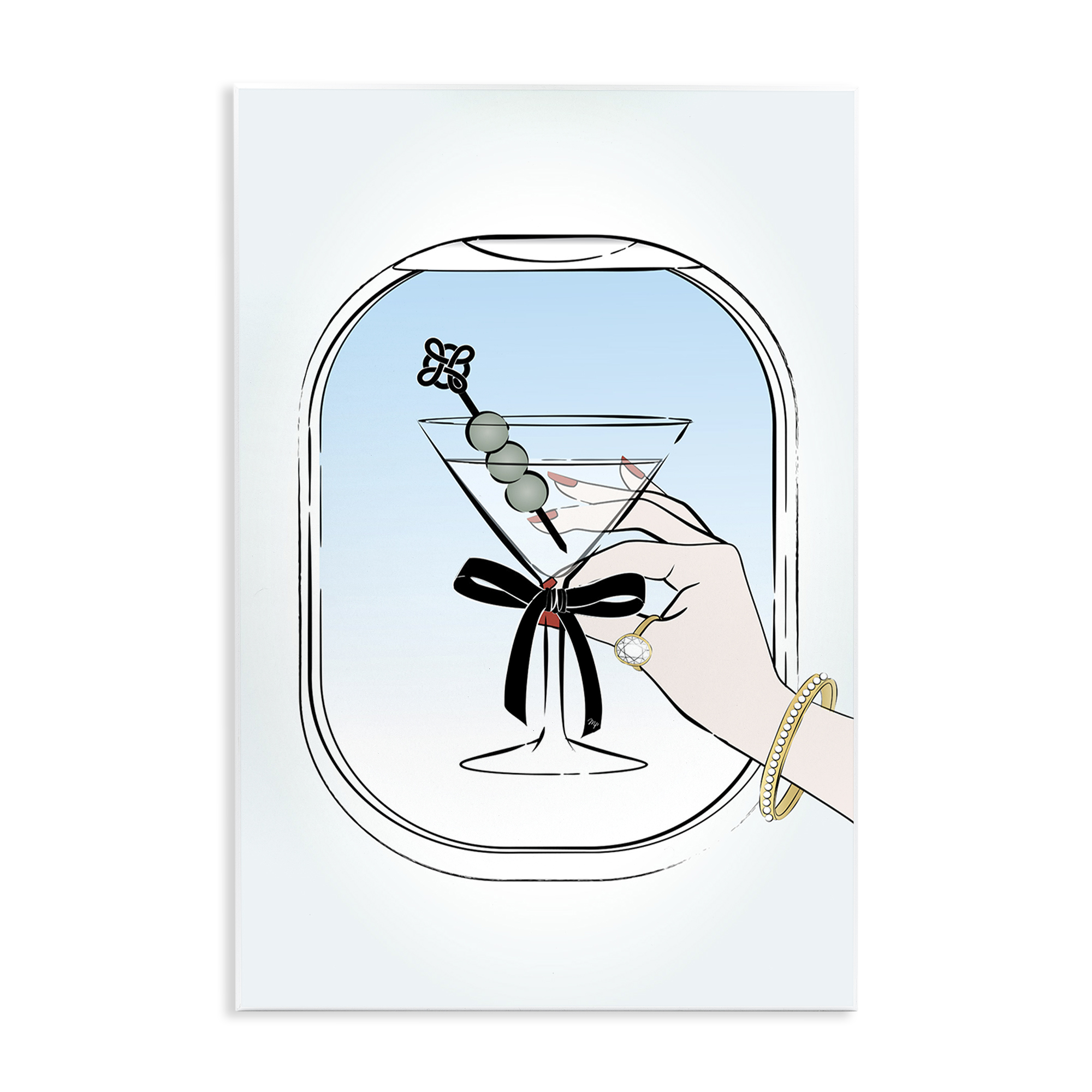 Stupell Industries First Class Cocktail Food & Beverage Painting Unframed Art Print Wall Art, 13 x 19