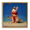 thumbnail image 1 of Stupell Industries Contemporary First Snow Bunny & Skis Gold Floating Frame Canvas Art, 18 x 18, by Lucia Heffernan, 1 of 7