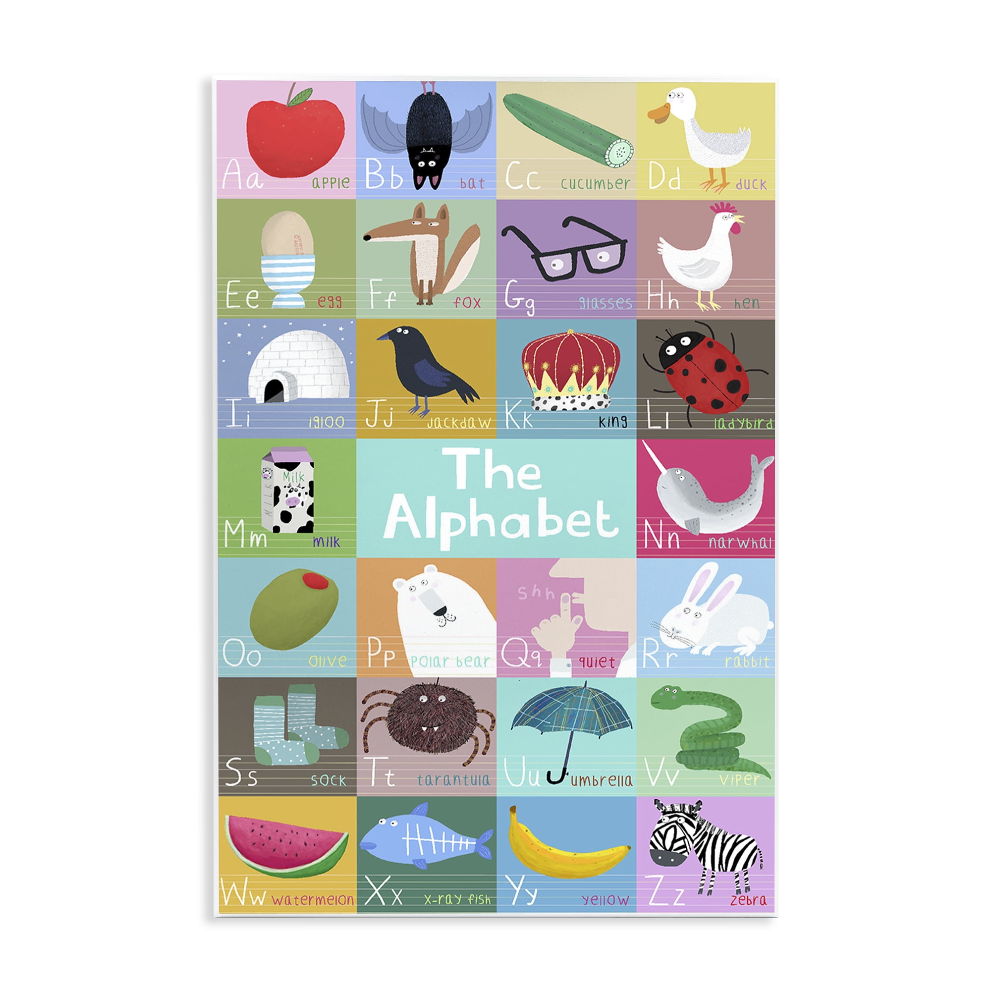 Stupell Industries First Words Alphabet Wall Plaque Art, design by Carla Daly
