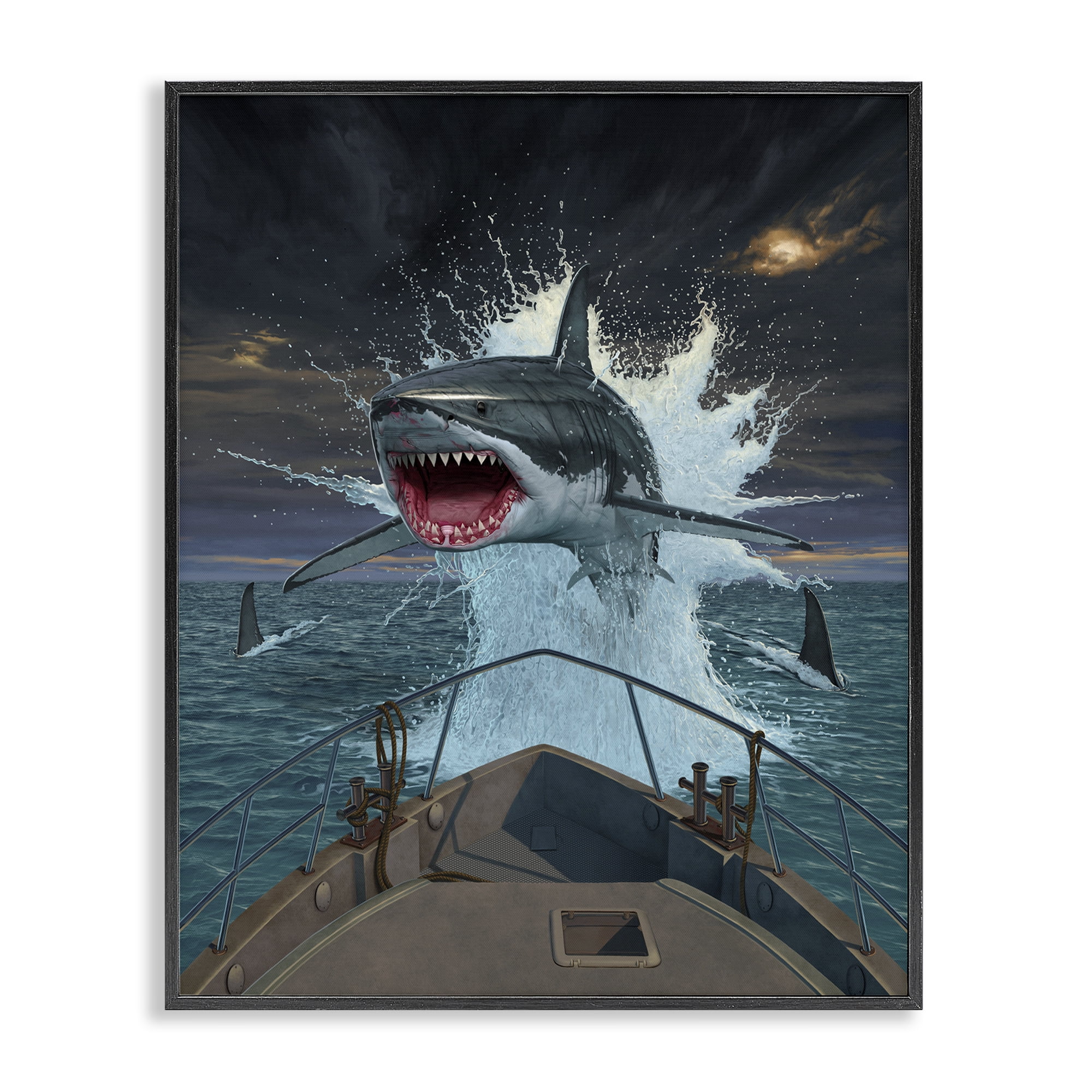 Stupell Industries Fish Out Of Water Black Framed Giclee Art, design by Vincent Hie