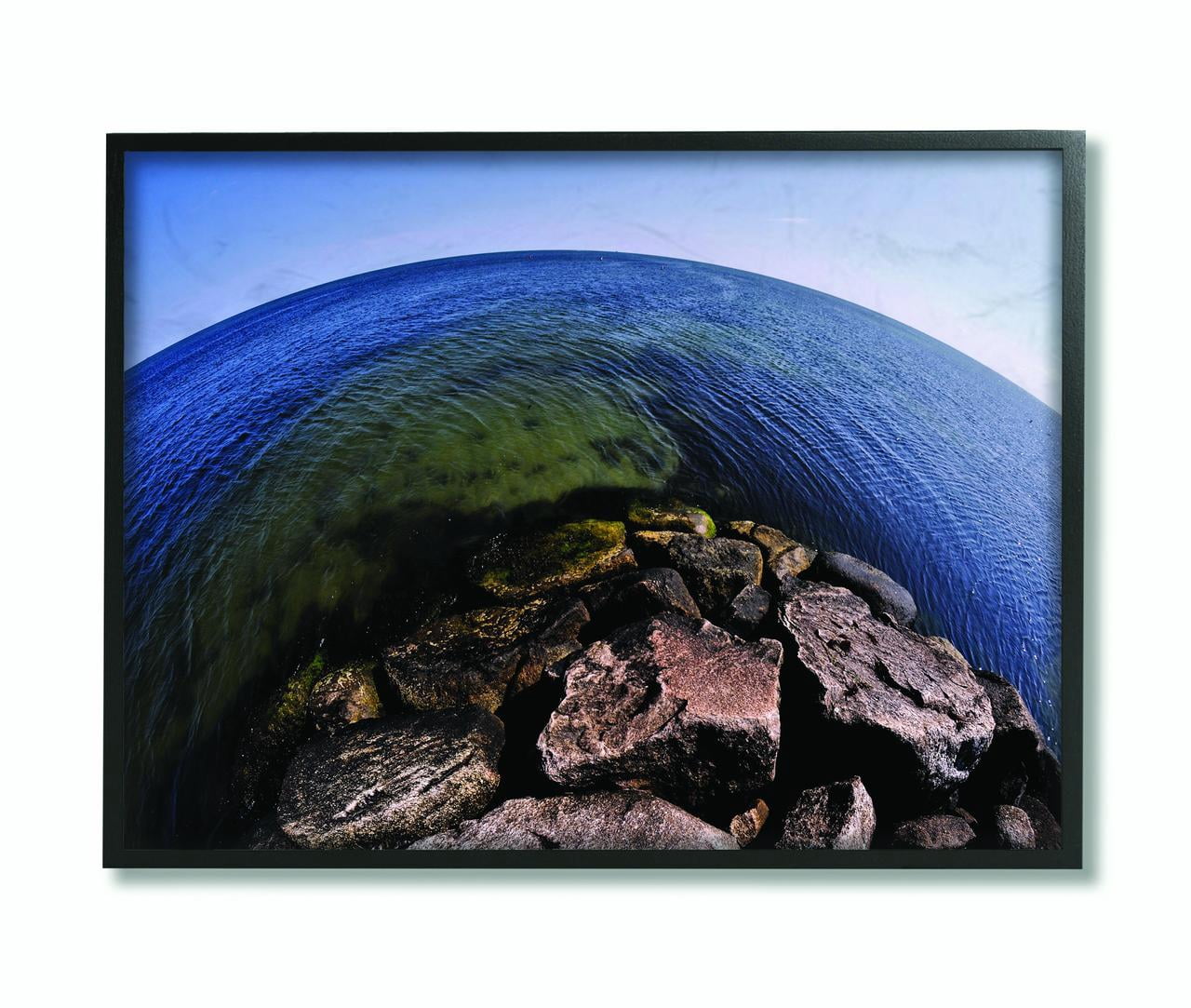 Stupell Industries Fisheye Ocean Sea Landscape Photograph Framed Wall Art by Joseph Elliott