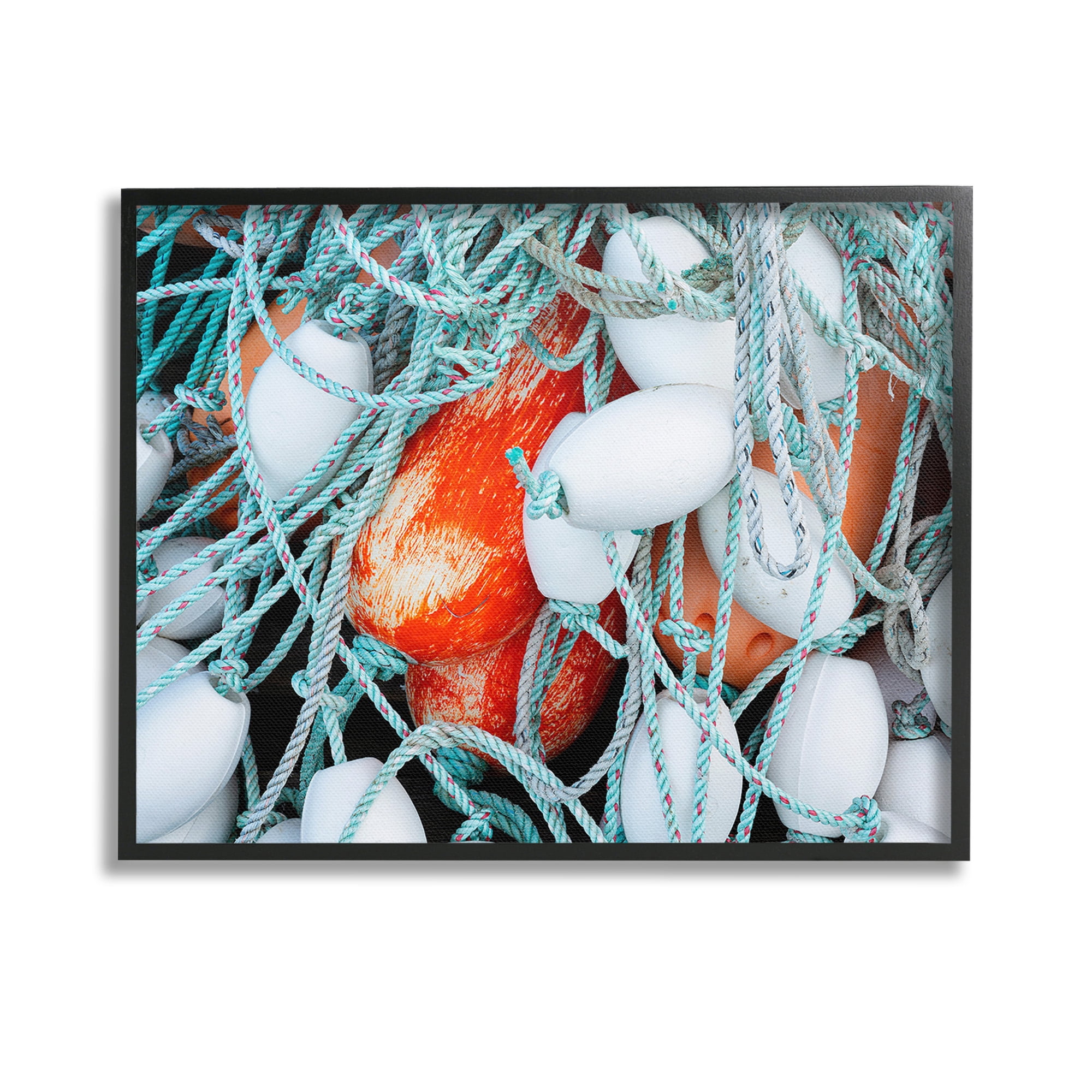 Stupell Industries Fishing Lines & Bobbers Nature Photography Black Framed Art Print Wall Art, 14 x 11