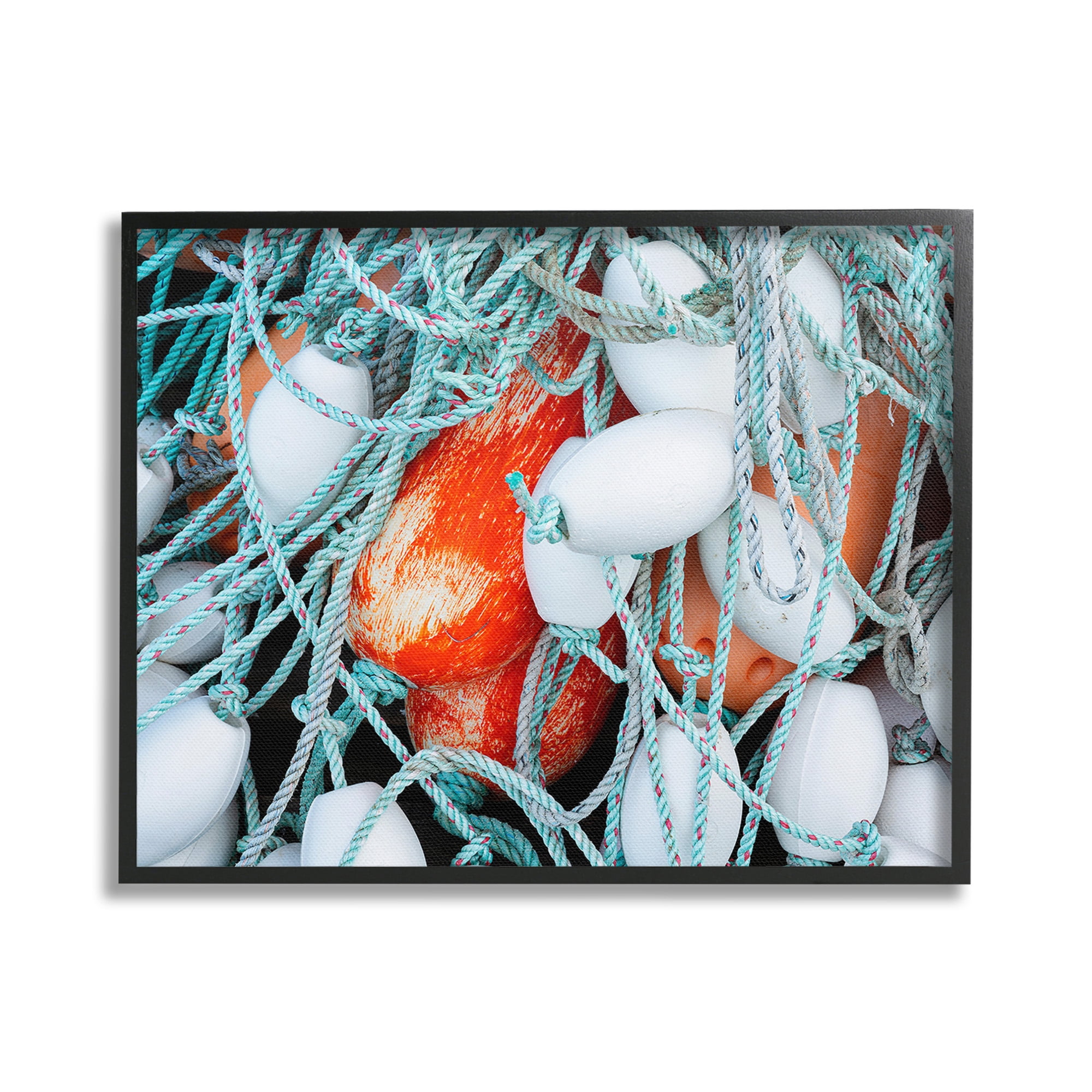 Stupell Industries Fishing Lines & Bobbers Nature Photography Black Framed Art Print Wall Art, 20 x 16