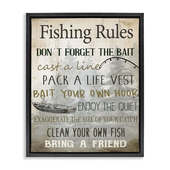 Stupell Industries Farmhouse Black Floating Frame Canvas Art, 17 x 21, by Kim Allen