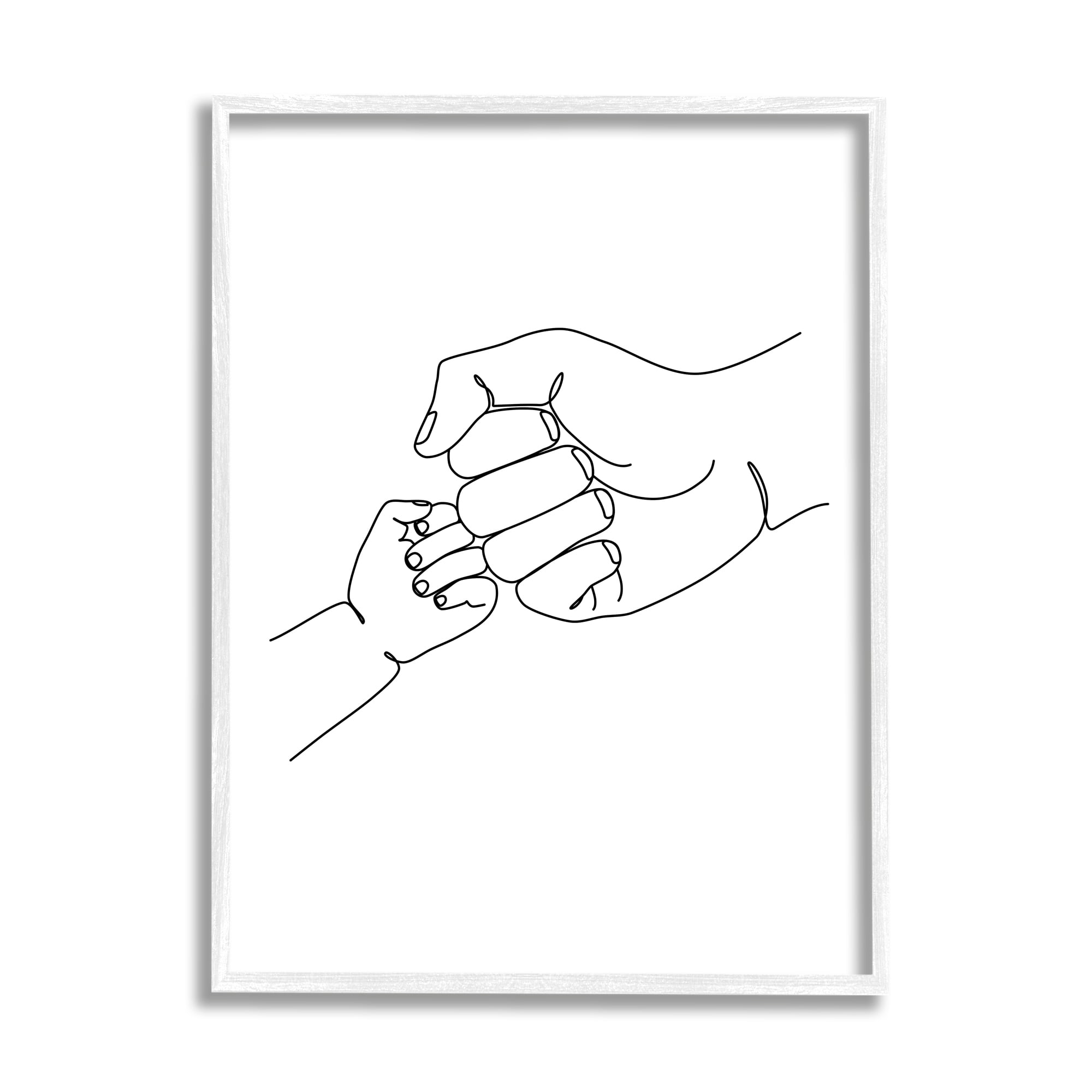 Stupell Industries Fist Bump Family Hands Minimal Line Drawing, 11 x 14, Designed by JJ Design House LLC
