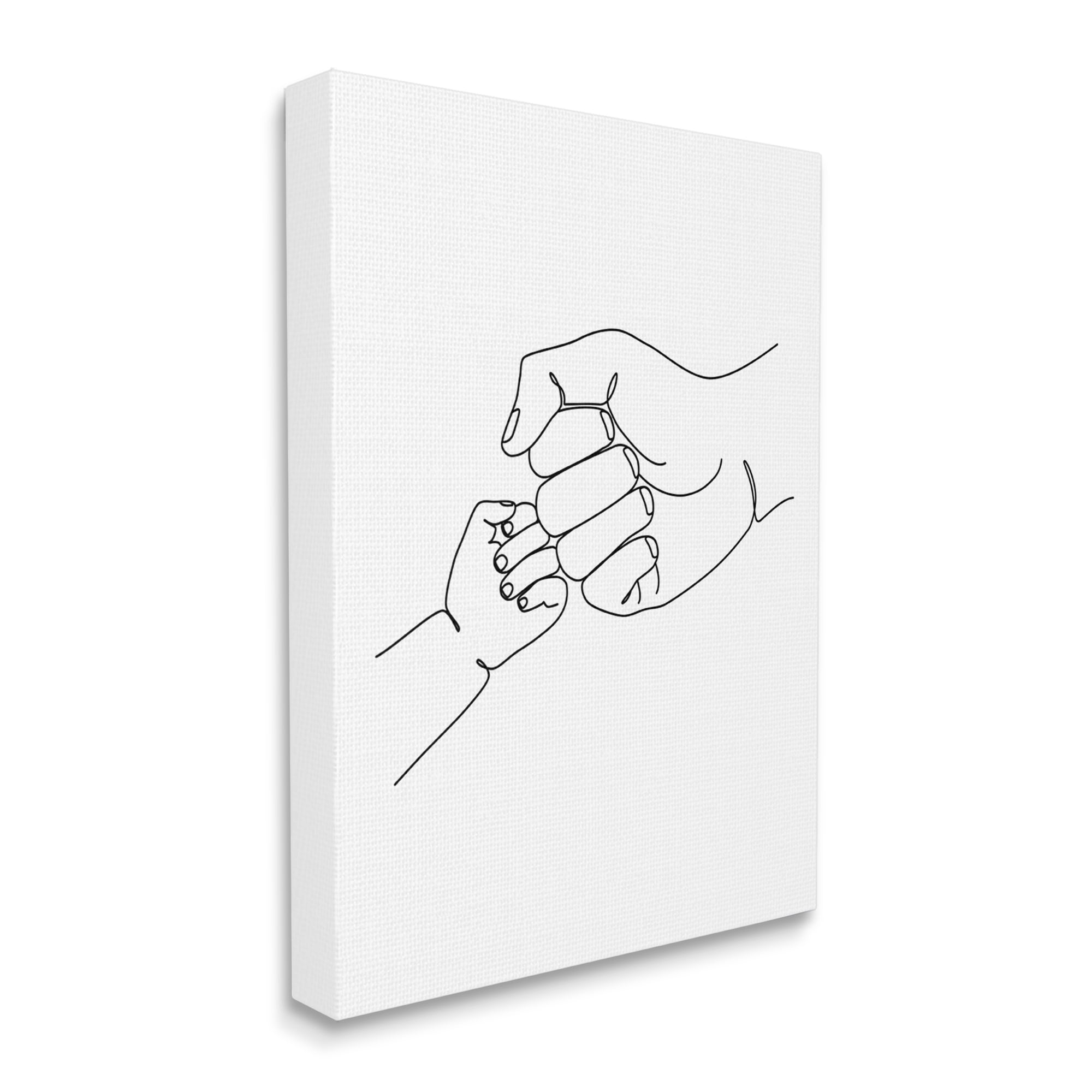 Stupell Industries Fist Bump Family Hands Minimal Line Drawing, 16 x 20, Designed by JJ Design House LLC