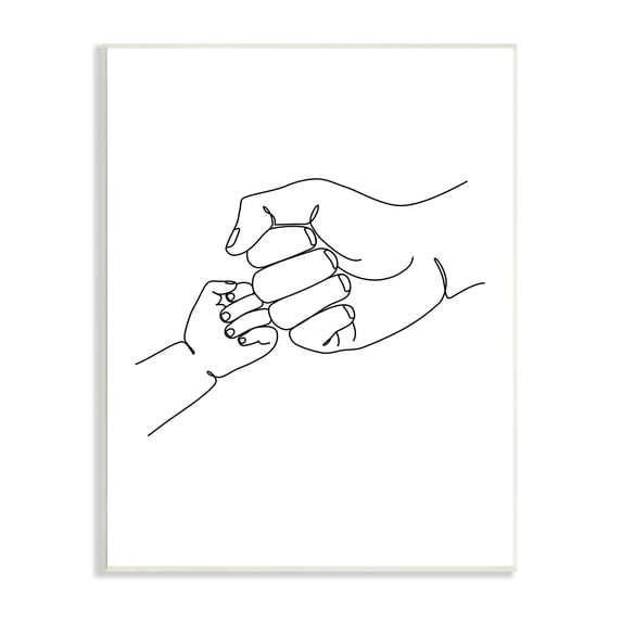 Stupell Industries Fist Bump Family Hands Minimal Line Drawing Novelty Painting Unframed Art Print Wall Art, 10 x 15, Design by JJ Design House LLC
