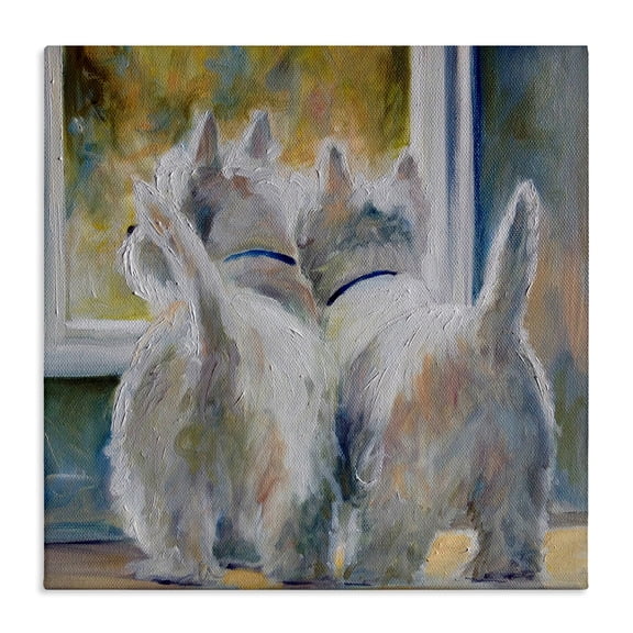 Five O'Clock Watching Dogs Canvas Art, 17 x 17, Made In USA