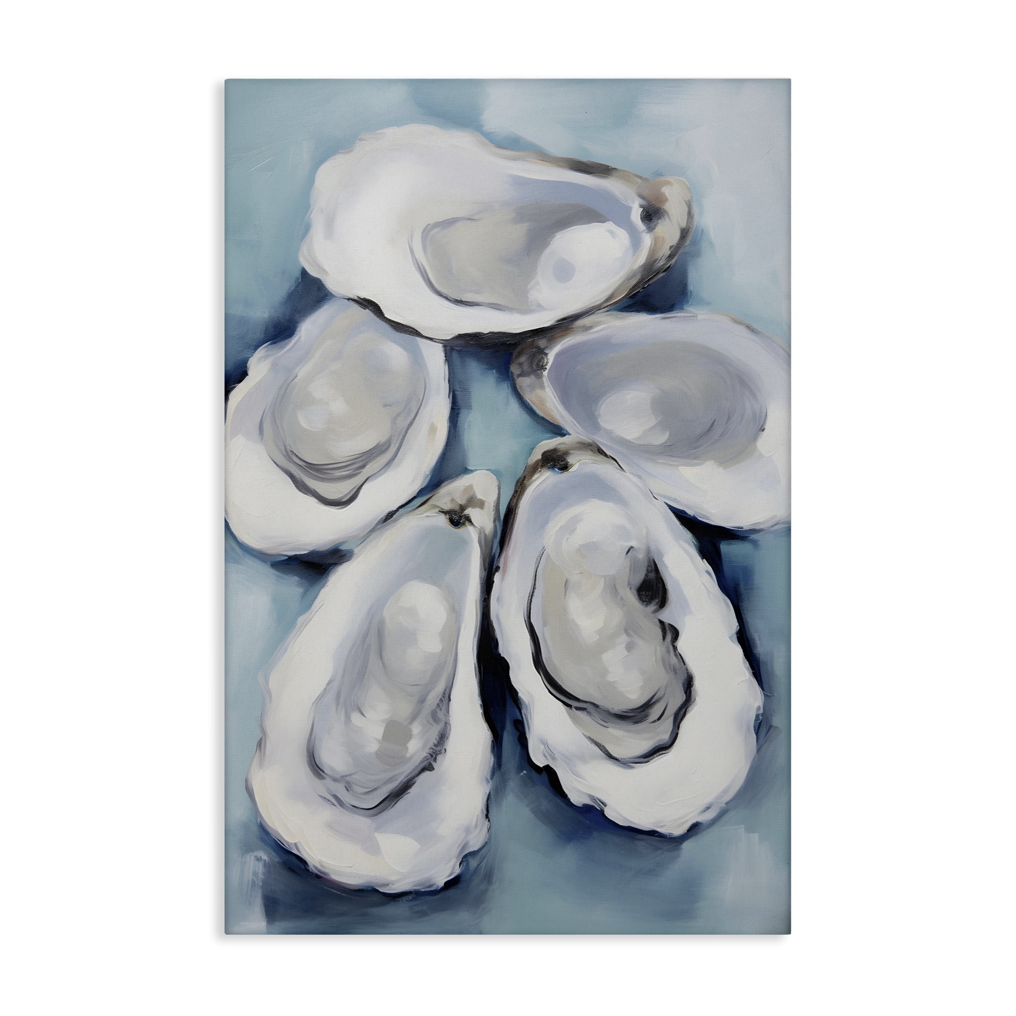 Stupell Industries Five Oyster Shells Animals & Insects Painting Gallery Wrapped Canvas Art Print Wall Art, 16 x 24