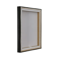 Stupell Industries Five Star Funny Word Bathroom Black And White Design Jet Black Framed Floating Canvas Wall Art, 16x20, by Lettered and Lined