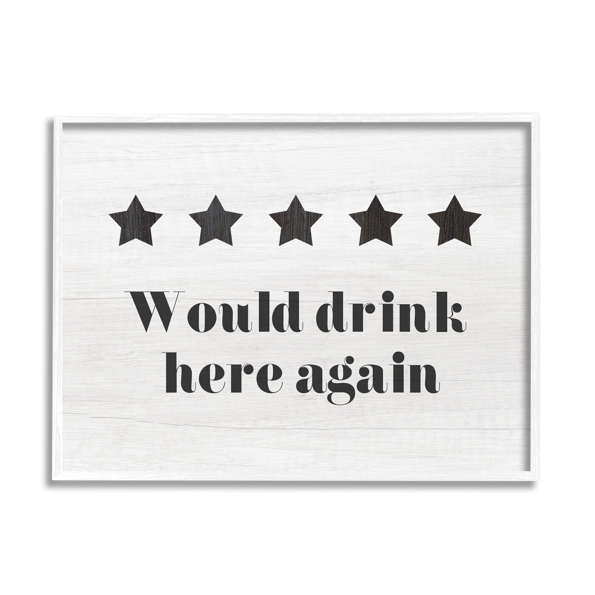 Stupell Industries Five Star Review Would Drink Here Again Phrase, 14 x 11, Design by Daphne Polselli
