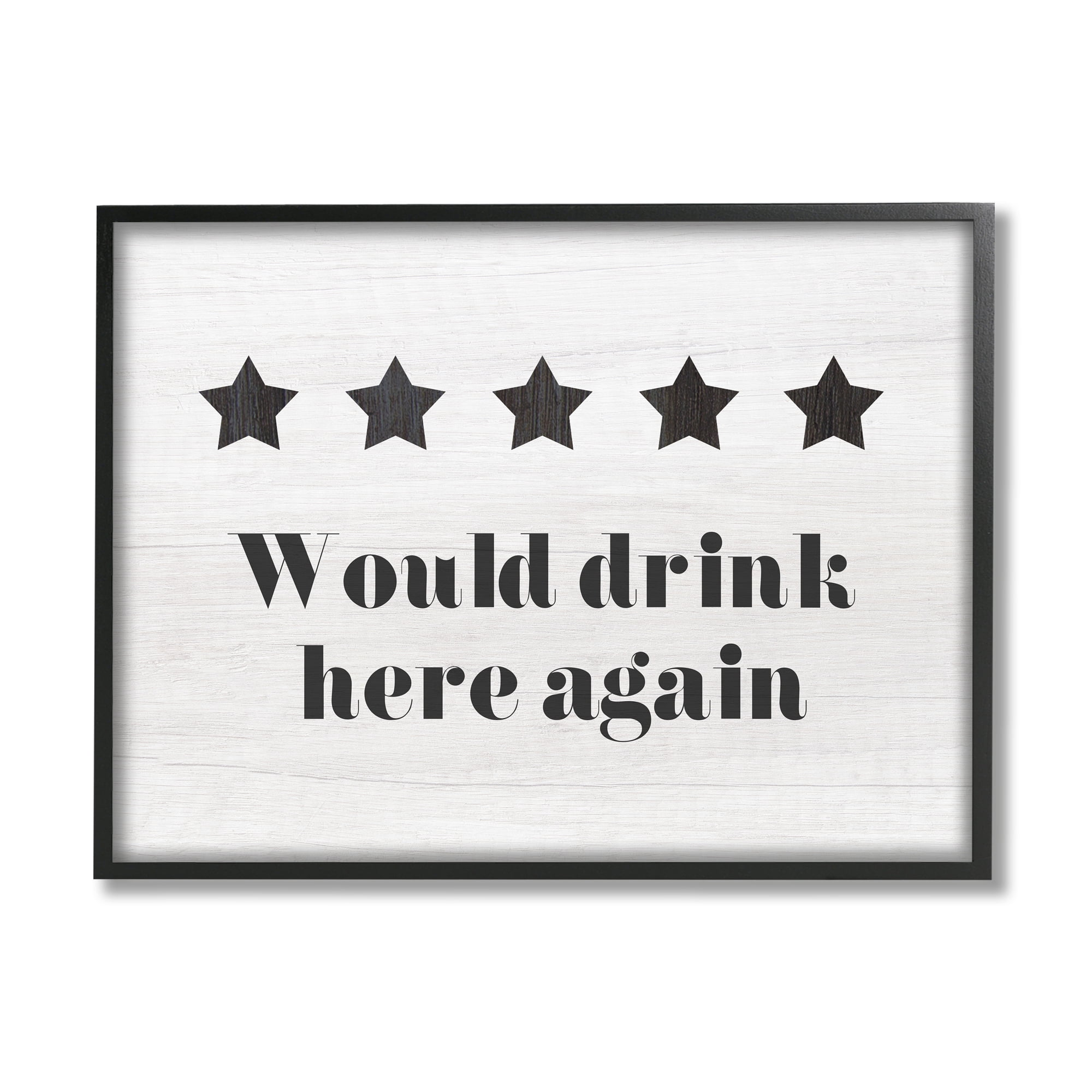 Stupell Industries Five Star Review Would Drink Here Again Phrase, 20 x 16, Design by Daphne Polselli