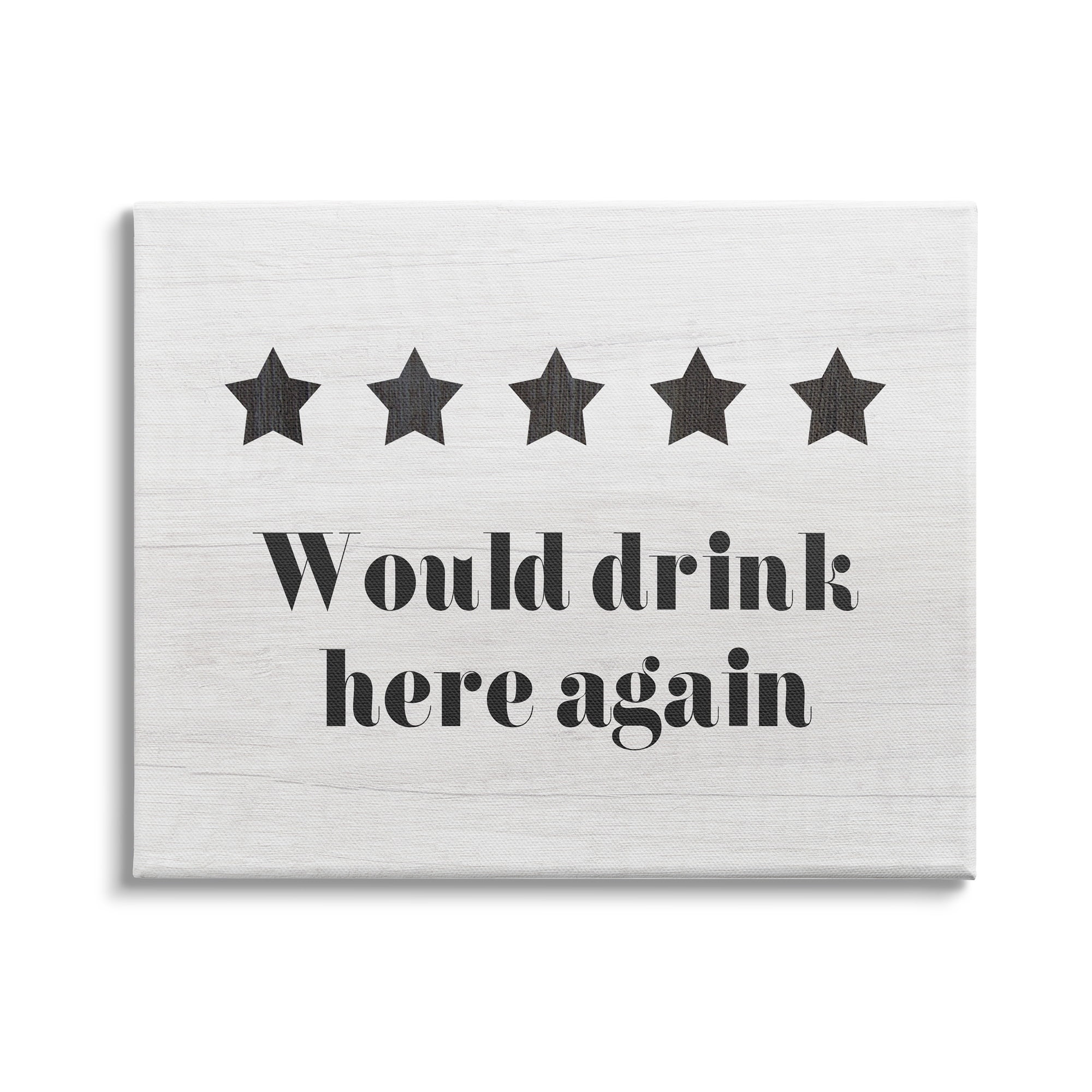 Stupell Industries Five Star Review Would Drink Here Again Phrase, 20 x 16, Design by Daphne Polselli