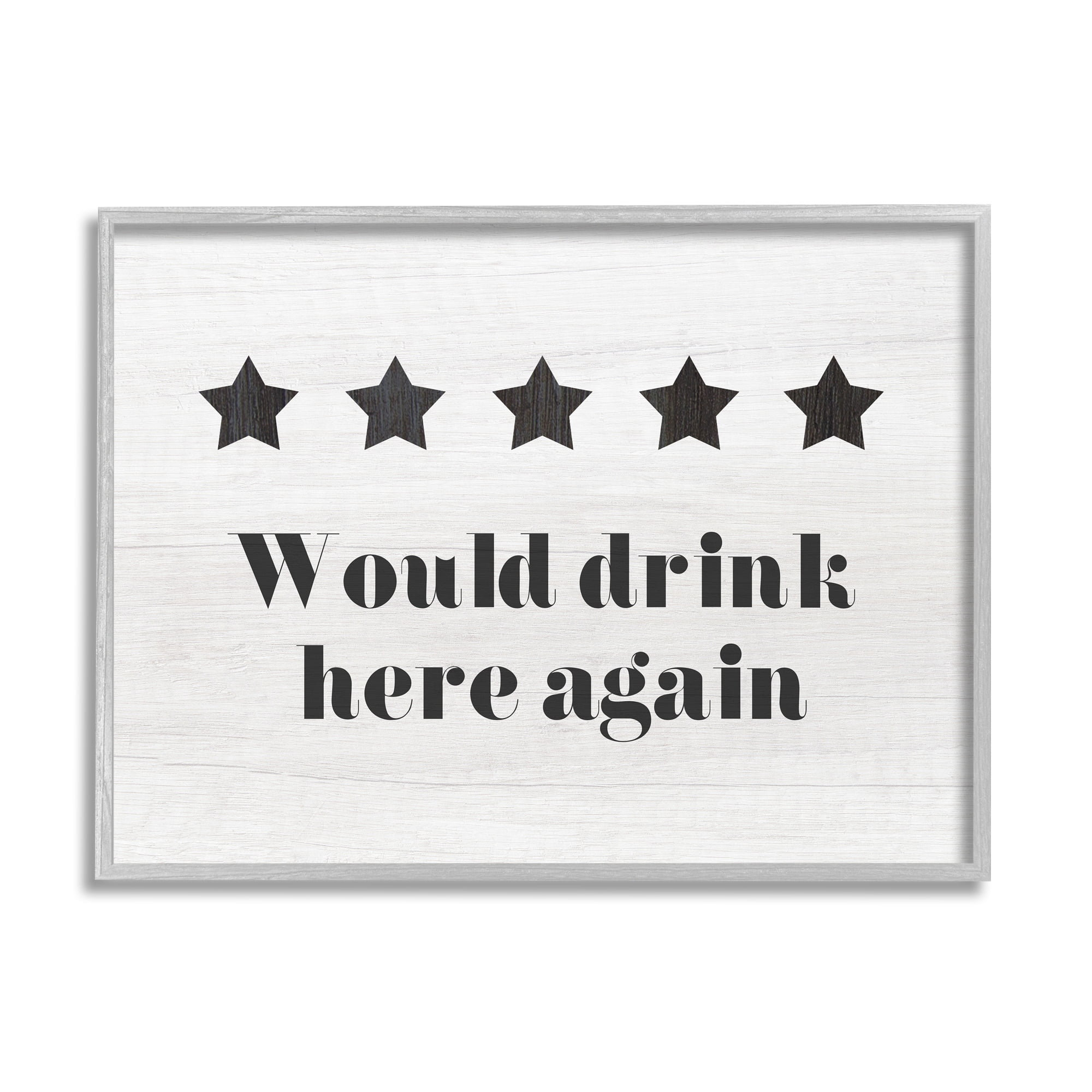 Stupell Industries Five Star Review Would Drink Here Again Phrase, 30 x 24, Design by Daphne Polselli