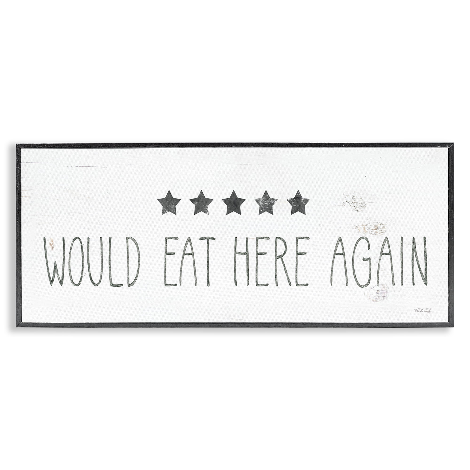 Stupell Industries Five Stars Kitchen Food & Beverage Painting Black Framed Art Print Wall Art, 24 x 10