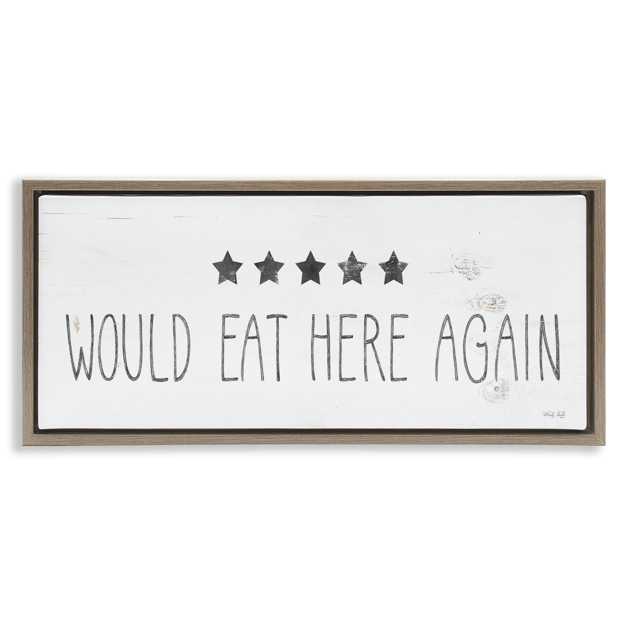 Stupell Industries Five Stars Kitchen Food & Beverage Painting Brown Floater Framed Art Print Wall Art, 25 x 11