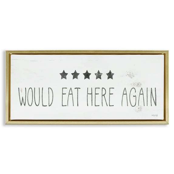 Stupell Industries Five Stars Kitchen Food & Beverage Painting Gold Floater Framed Art Print Wall Art, 25 x 11