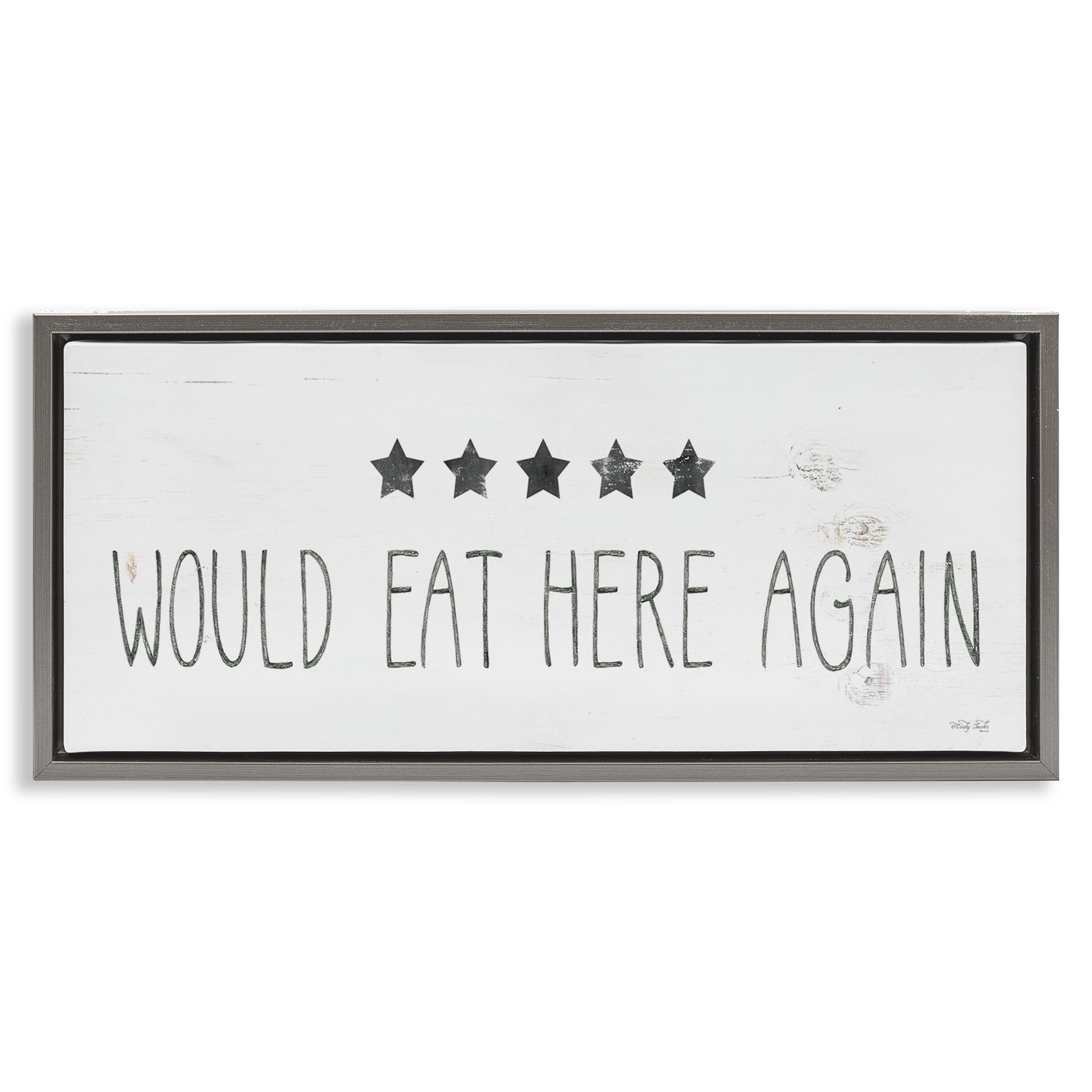 Stupell Industries Five Stars Kitchen Food & Beverage Painting Gray Floater Framed Art Print Wall Art, 31 x 14