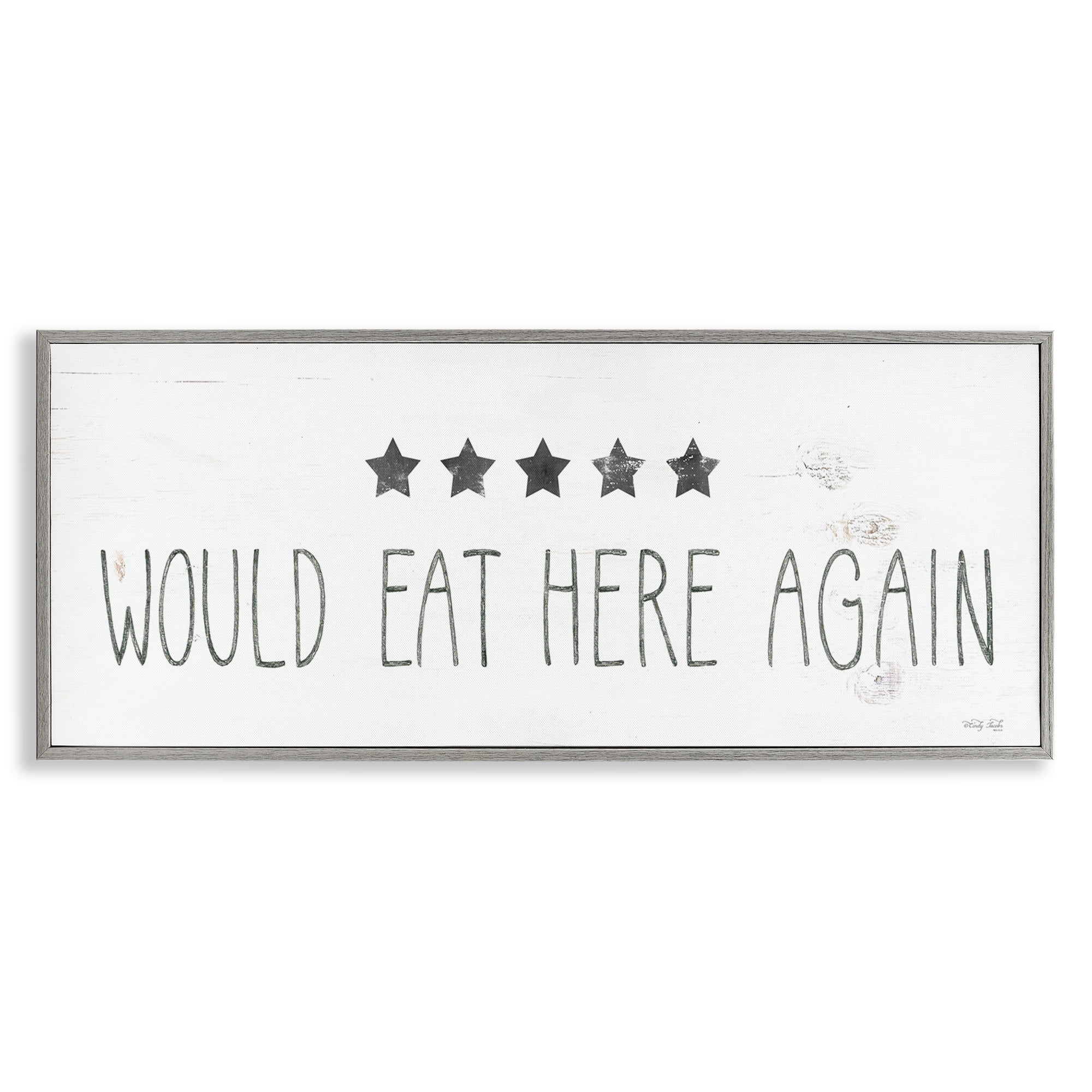 Stupell Industries Five Stars Kitchen Food & Beverage Painting Gray Framed Art Print Wall Art, 30 x 13