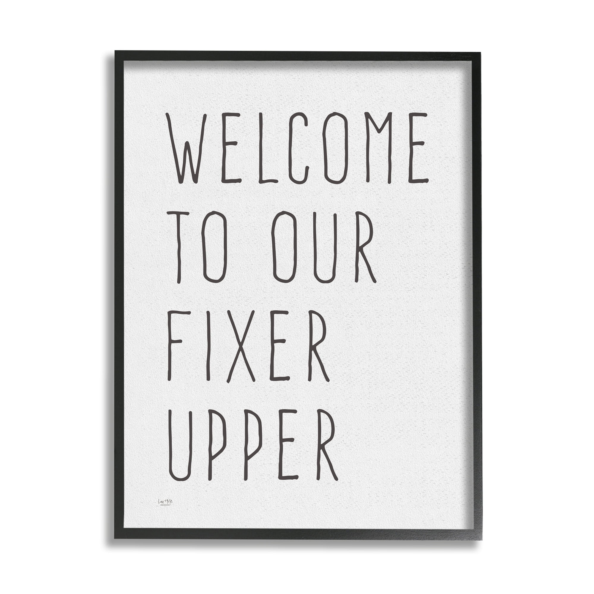 Stupell Industries Fixer Upper Home Welcome Sign Casual Typography Graphic Art Black Framed Art Print Wall Art, Design by Lux + Me Designs