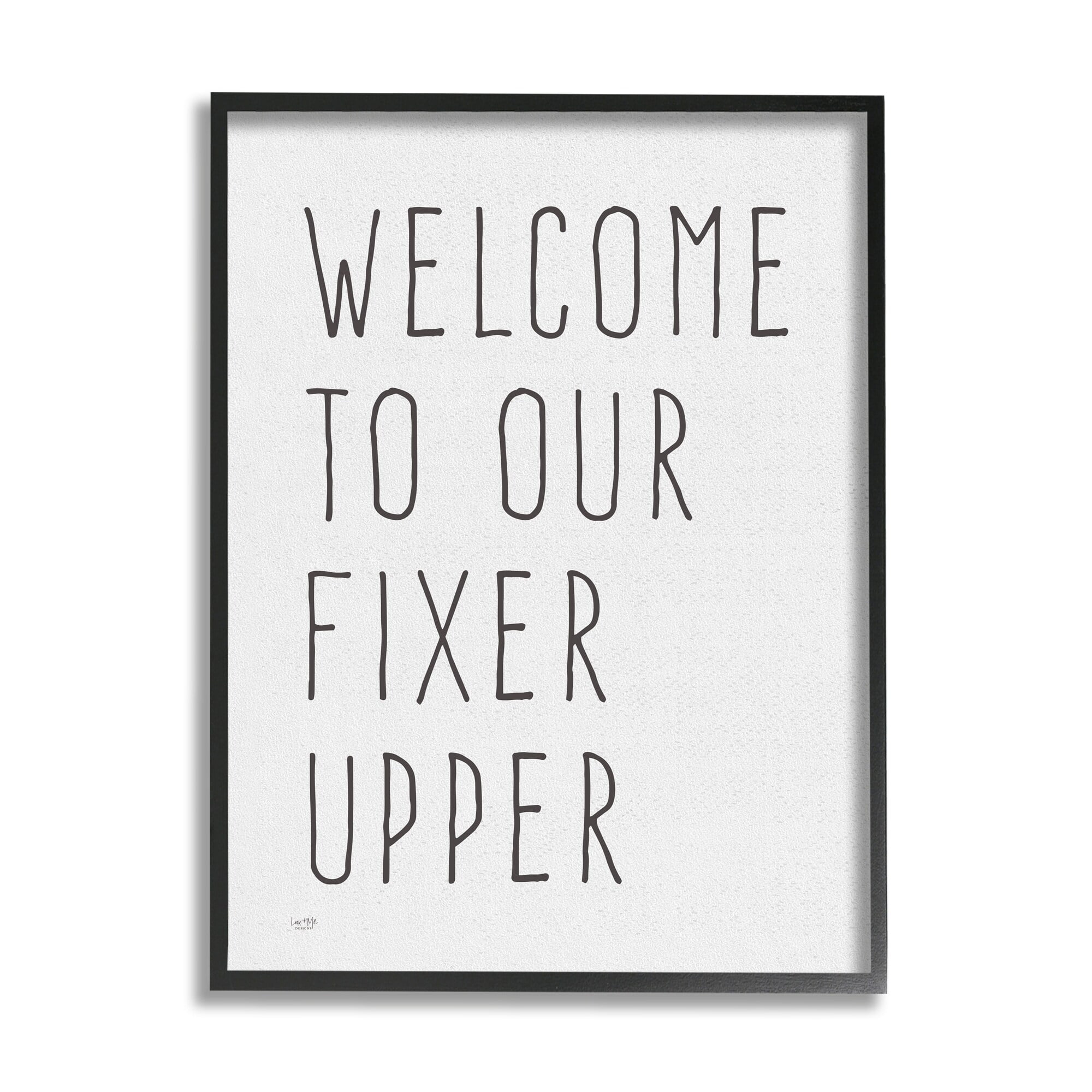 Stupell Industries Fixer Upper Home Welcome Sign Casual Typography Graphic Art Black Framed Art Print Wall Art, Design by Lux + Me Designs