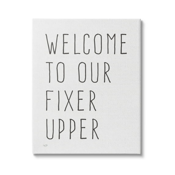 Stupell Industries Fixer Upper Home Welcome Sign Casual Typography Graphic Art Gallery Wrapped Canvas Print Wall Art, Design by Lux + Me Designs