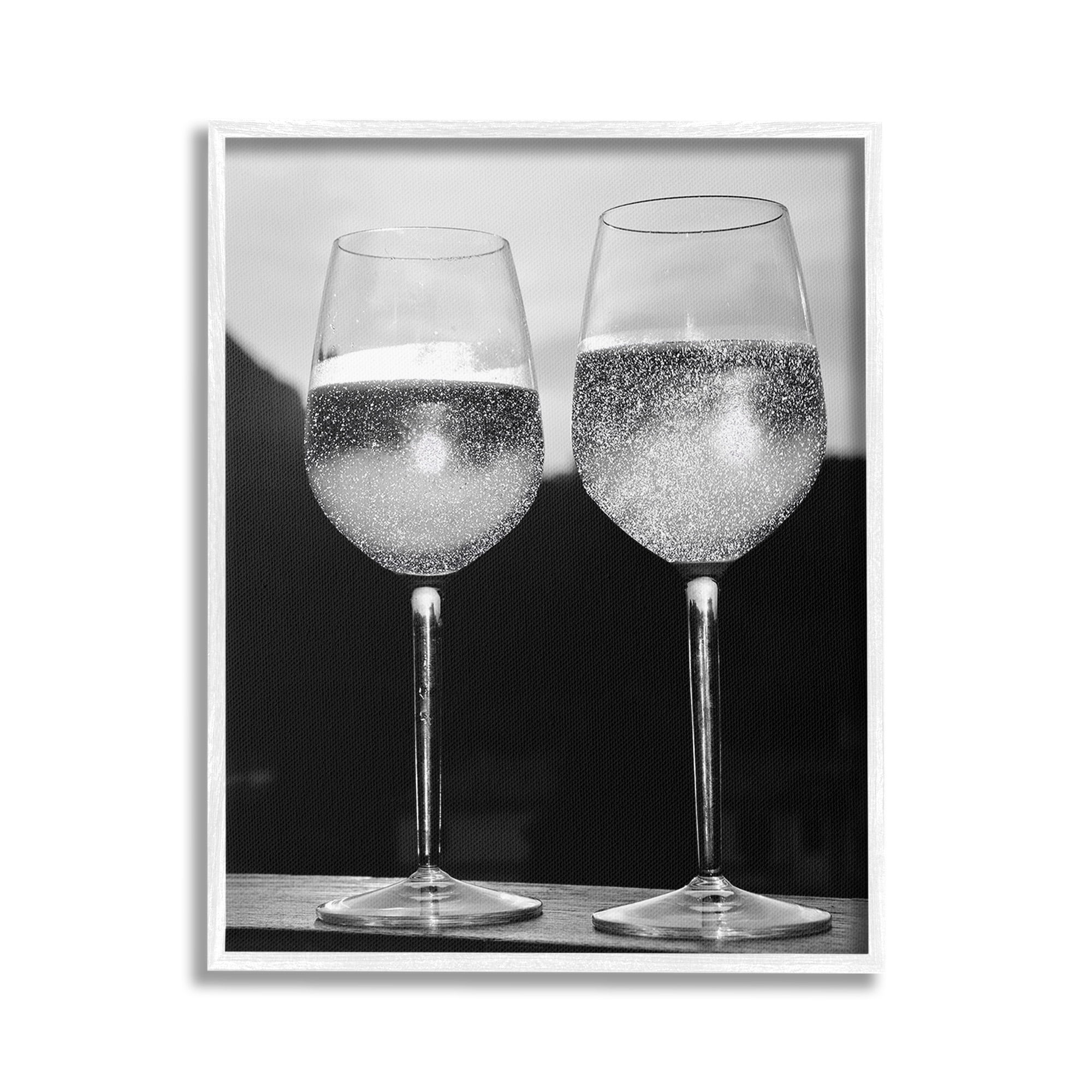 Stupell Industries Fizzy Champagne Glasses Food & Beverage Photography White Framed Art Print Wall Art, 24 x 30