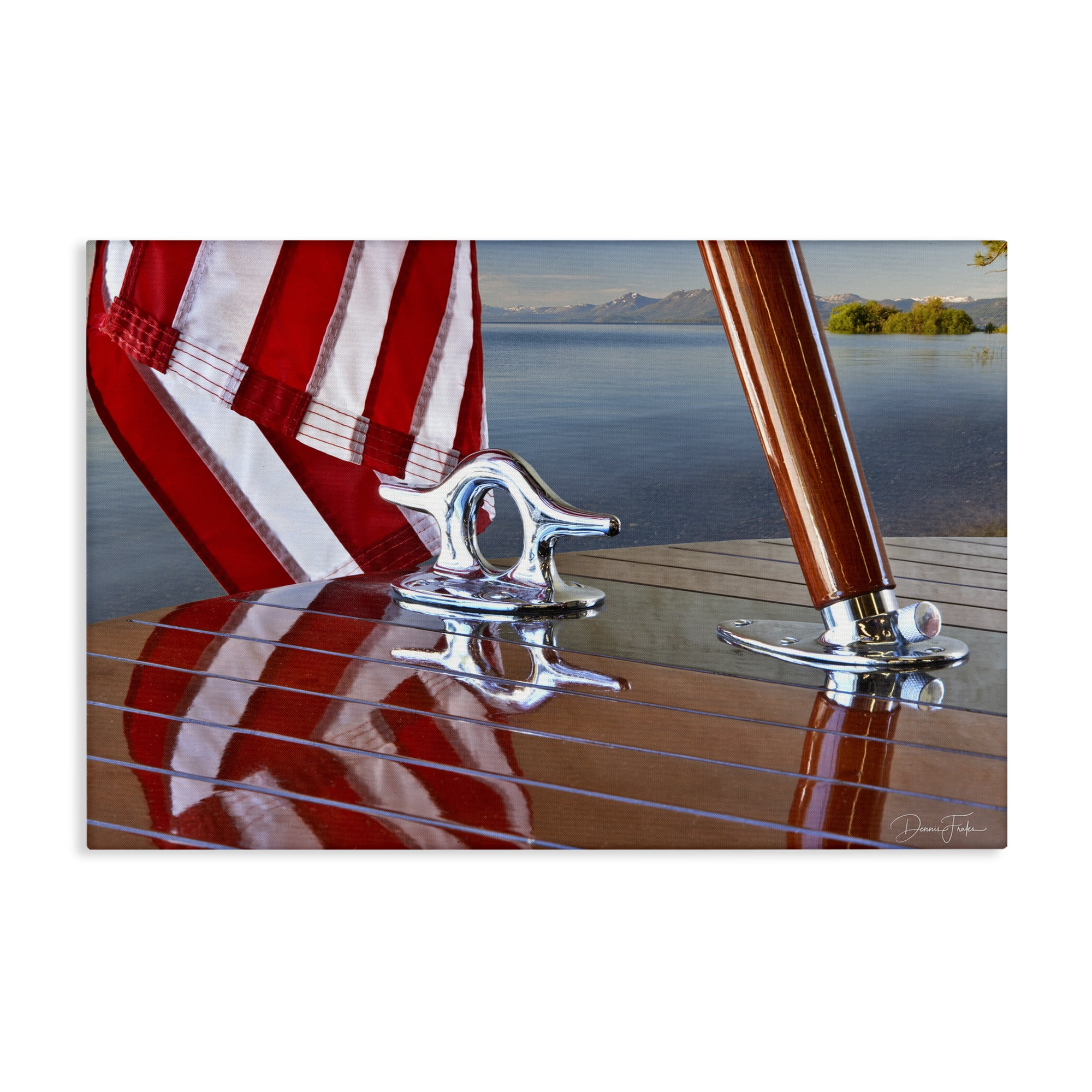 Stupell Industries Flag On Boat Hull Transportation Photography Gallery Wrapped Canvas Art Print Wall Art, 36 x 24
