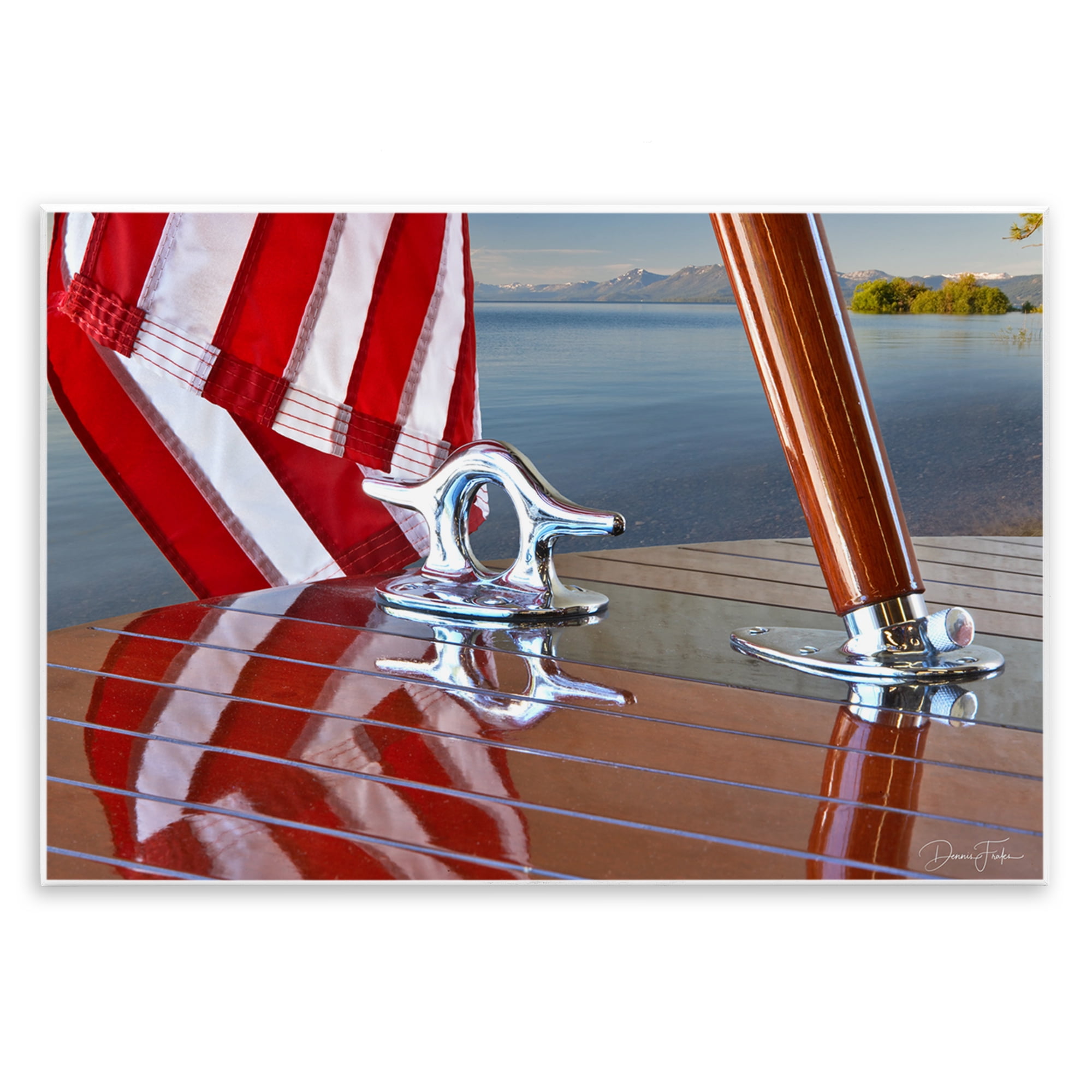 Stupell Industries Flag On Boat Hull Transportation Photography Unframed Art Print Wall Art, 19 x 13