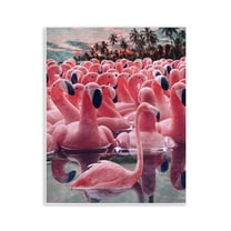 Stupell Industries Flamingo Among Floats Nautical & Beach Painting Unframed Art Print Wall Art, 11 x 14