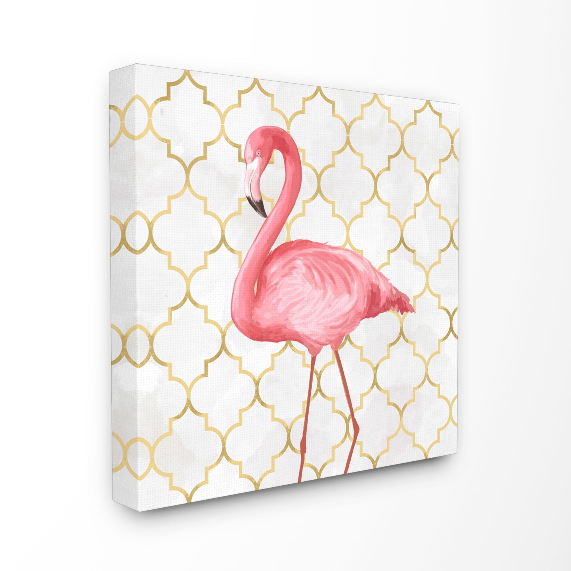 Stupell Industries Flamingo Animal Pink Gold Pattern Design Canvas Wall Art by Ziwei Li