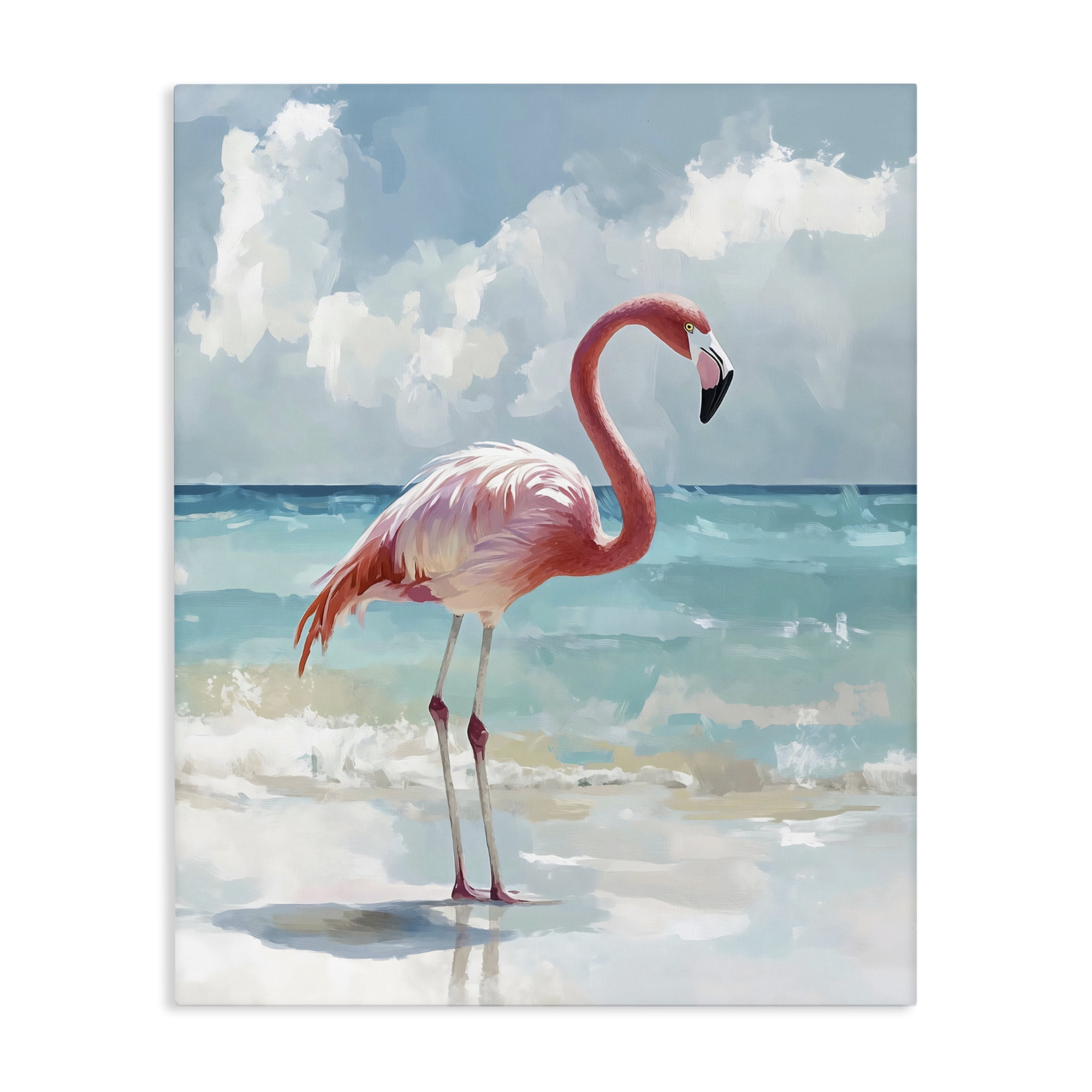 Stupell Industries Flamingo At Shore Canvas Wall Art, design by The Prints Vibe