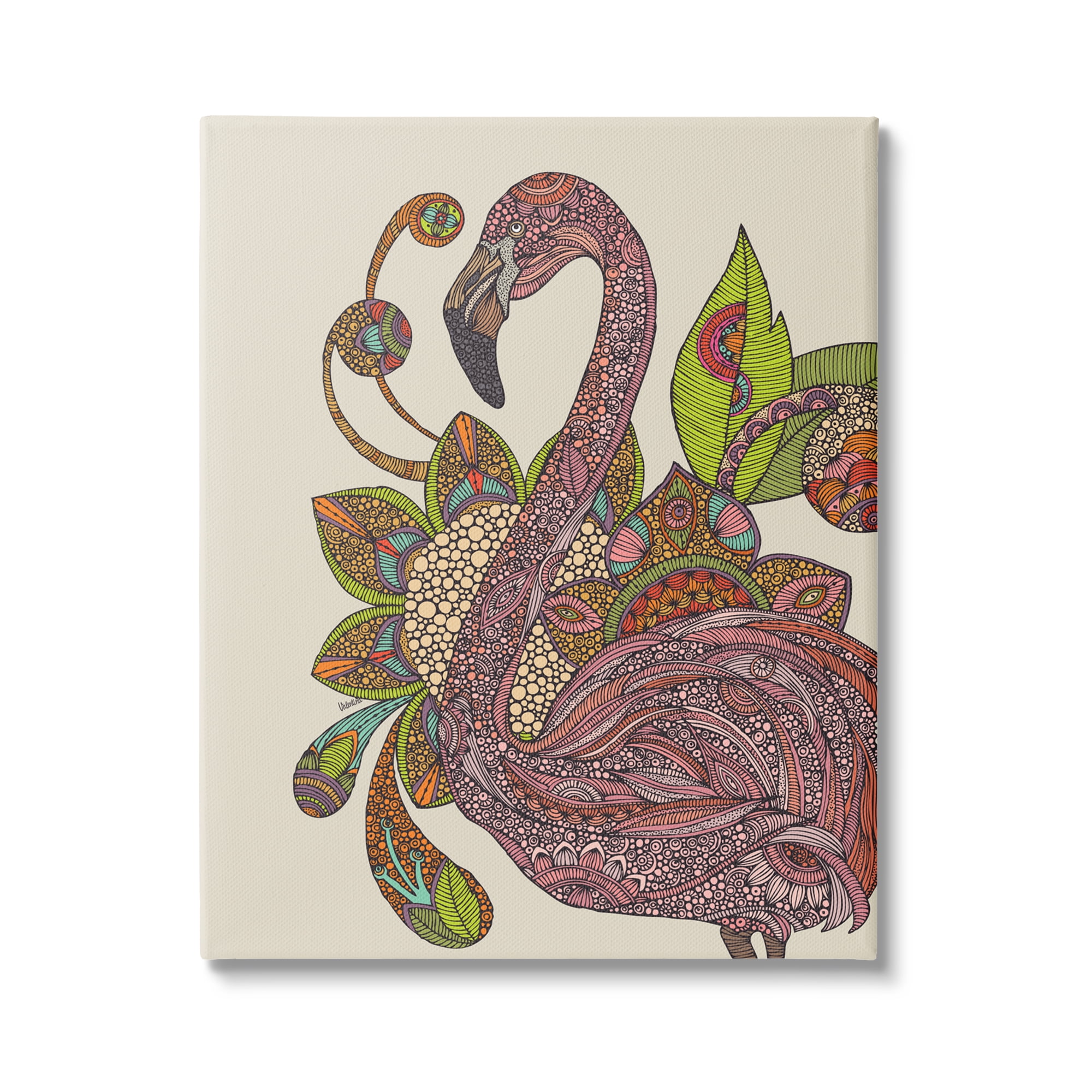 Stupell Industries Flamingo Bold Paisley Botanicals Complex Floral Details Graphic Art Gallery Wrapped Canvas Print Wall Art, Design by Valentina Harper