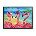 thumbnail image 1 of Stupell Industries Flamingo Friends Tropical Island Coast Graphic Art Black Framed Art Print Wall Art, Design by Paul Brent, 1 of 7