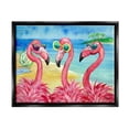 thumbnail image 1 of Stupell Industries Flamingo Girlfriends Tropical Coast Graphic Art Jet Black Floating Framed Canvas Print Wall Art, Design by Paul Brent, 1 of 8