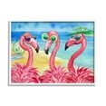 thumbnail image 1 of Stupell Industries Flamingo Girlfriends Tropical Coast Graphic Art White Framed Art Print Wall Art, Design by Paul Brent, 1 of 8