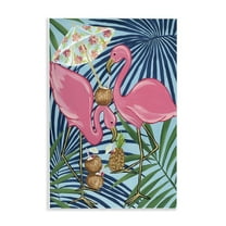 Stupell Industries Flamingo Happy Hour Animals Painting Unframed Art Print Wall Art, 10 x 15