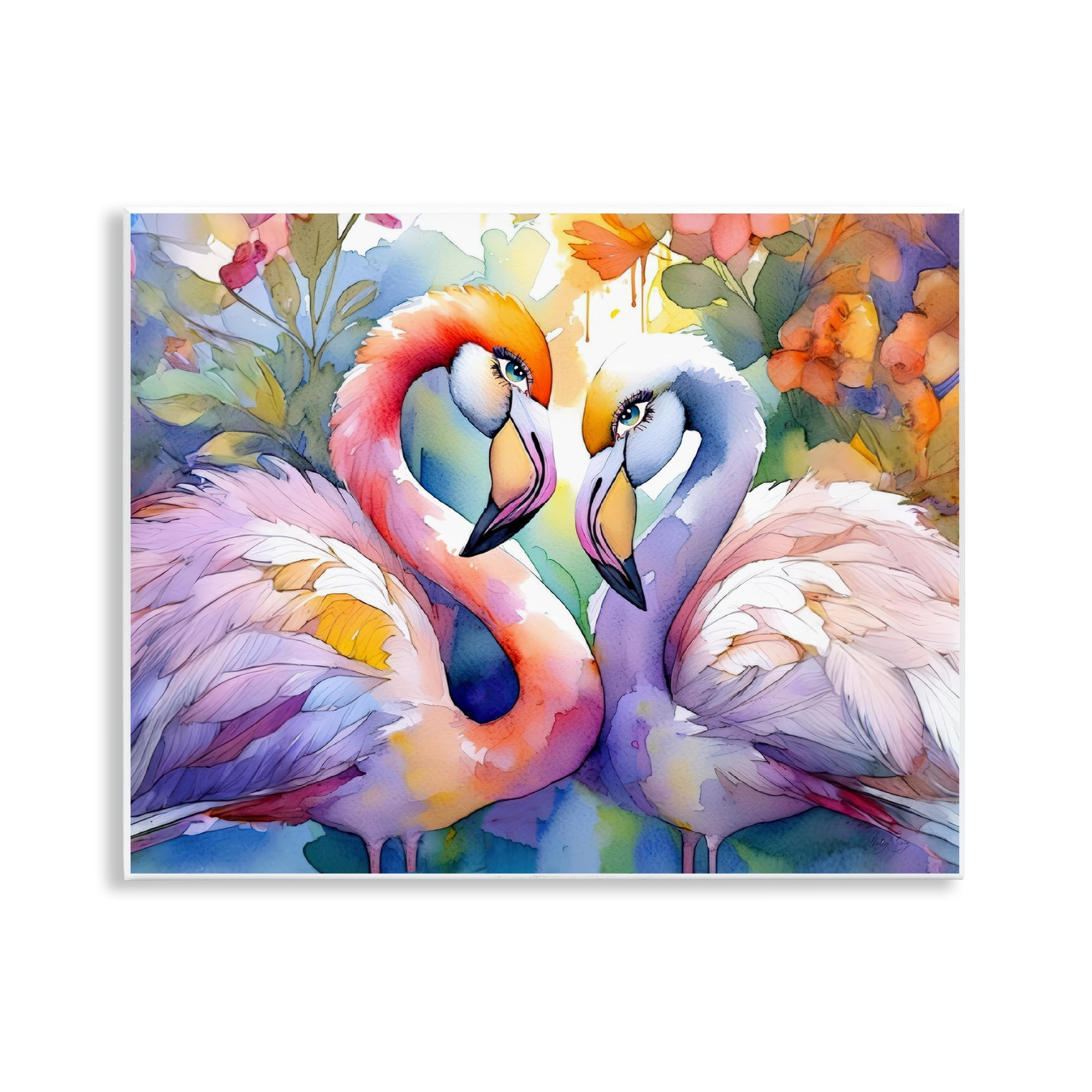 Stupell Industries Flamingo Love Pair Wall Plaque Art, design by Shelly Craig