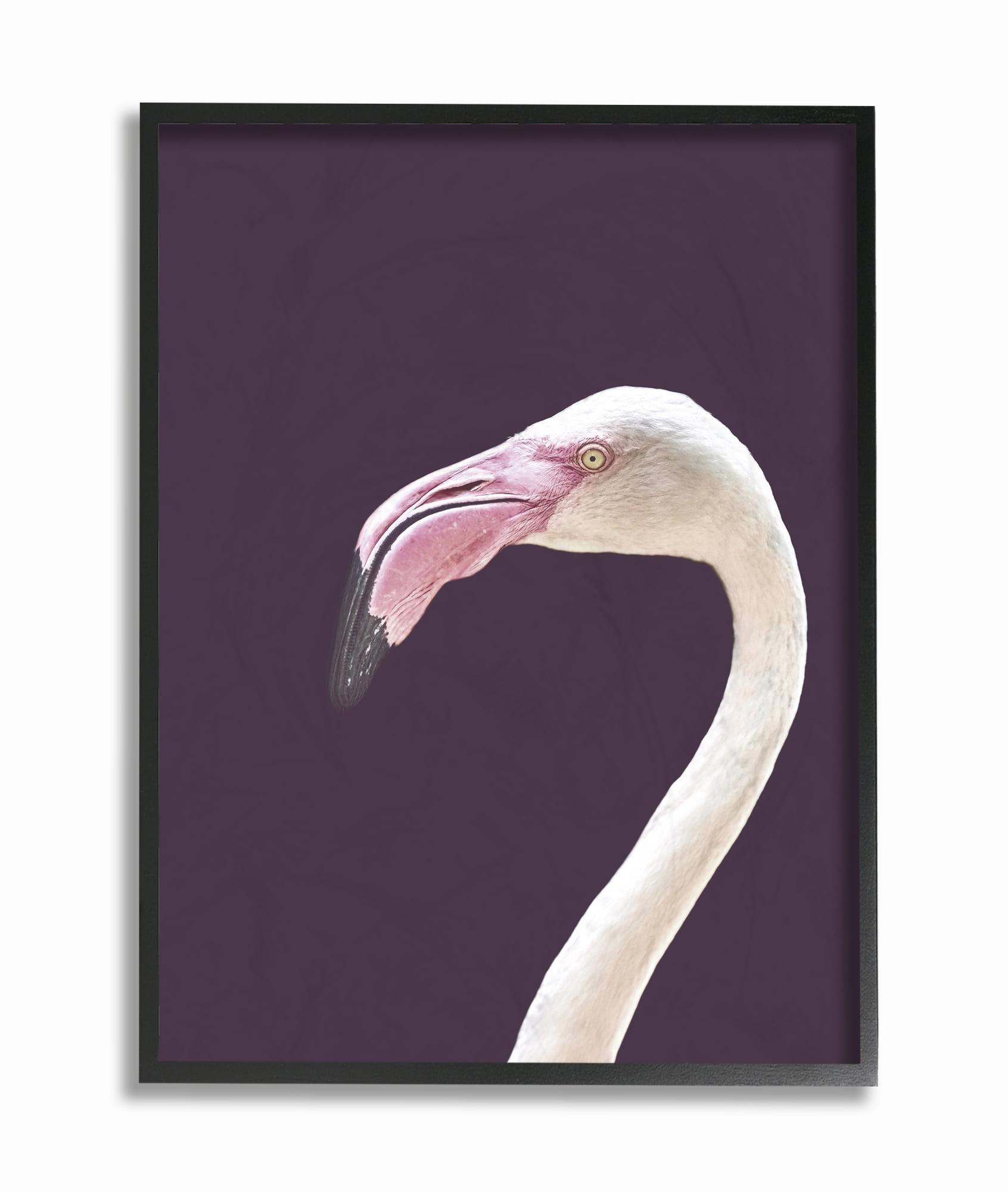Stupell Industries Flamingo Pink Purple Portrait Design Framed Wall Art by Design Fabrikken