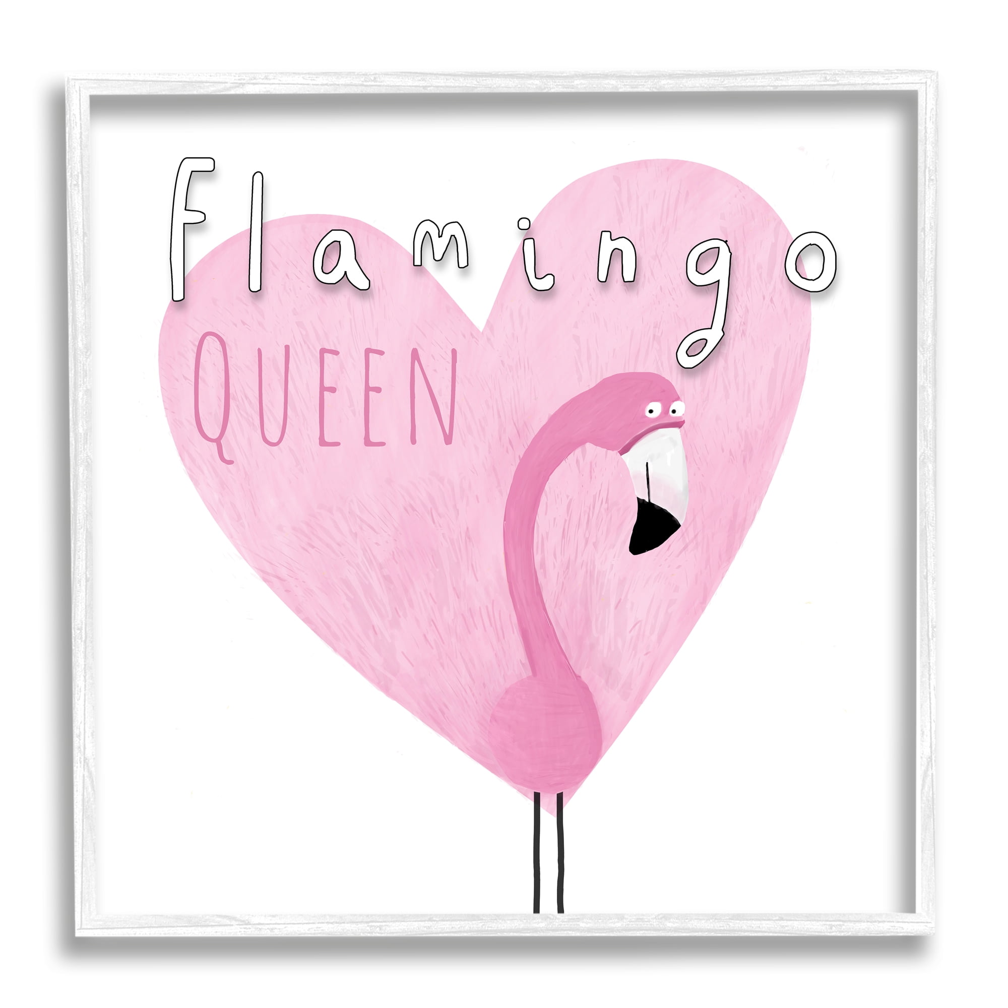 Pink Flamingo Queen Canvas Print for Kids Nursery, 12 x 12