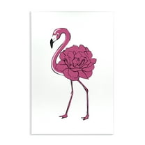 Stupell Industries Flamingo Rose Petal Body Animals & Insects Painting Unframed Art Print Wall Art, 10 x 15