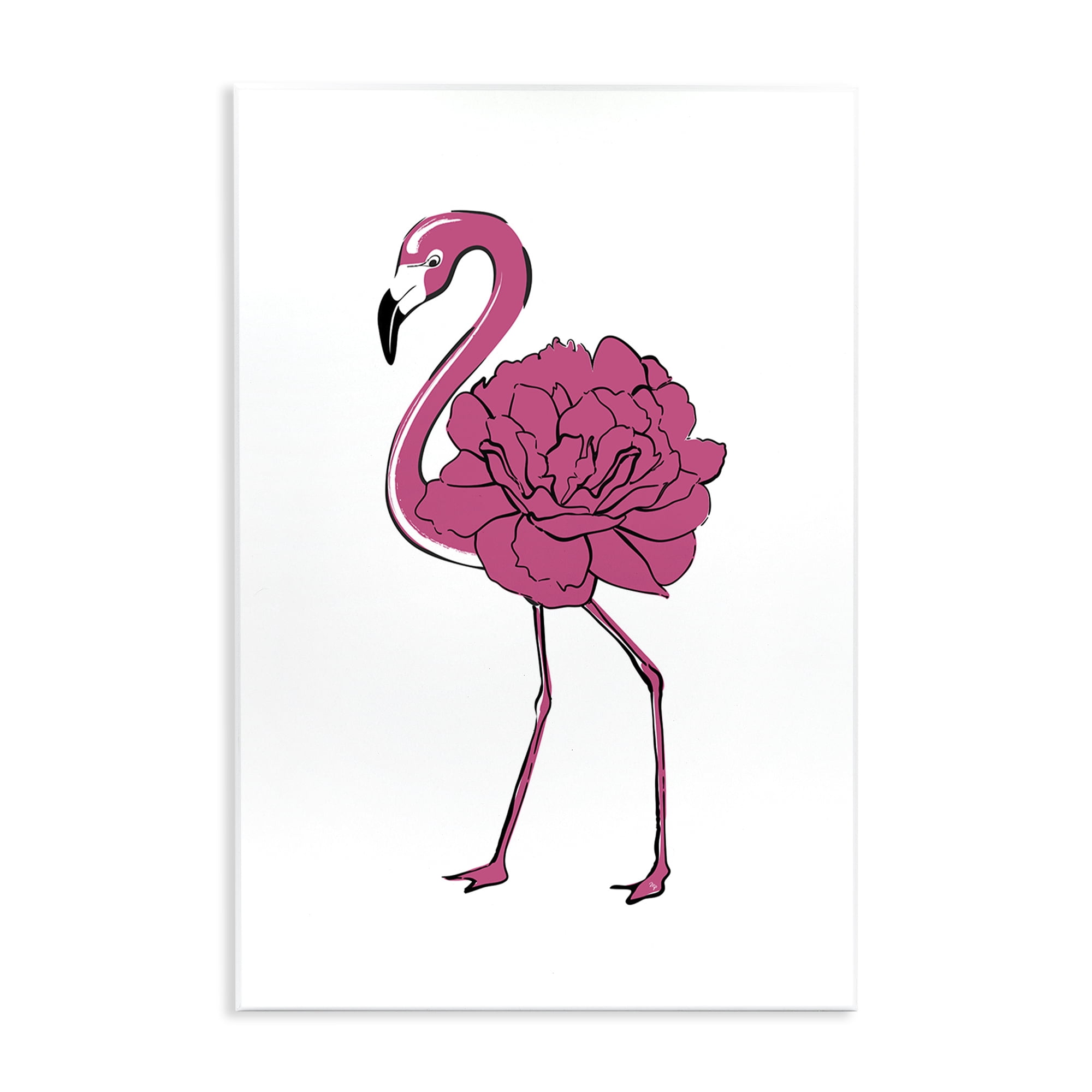 Stupell Industries Flamingo Rose Petal Body Animals & Insects Painting Unframed Art Print Wall Art, 13 x 19