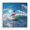 thumbnail image 1 of Stupell Industries Flamingo Surfing White Caps Nautical & Beach Painting White Framed Art Print Wall Art, 17 x 17, 1 of 1