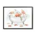 thumbnail image 1 of Stupell Industries Flamingo Trio in Nautical Tub Seaside Bathroom Coastal Painting Black Framed Art Print Wall Art, 24 x 30, Design by Ziwei Li, 1 of 7