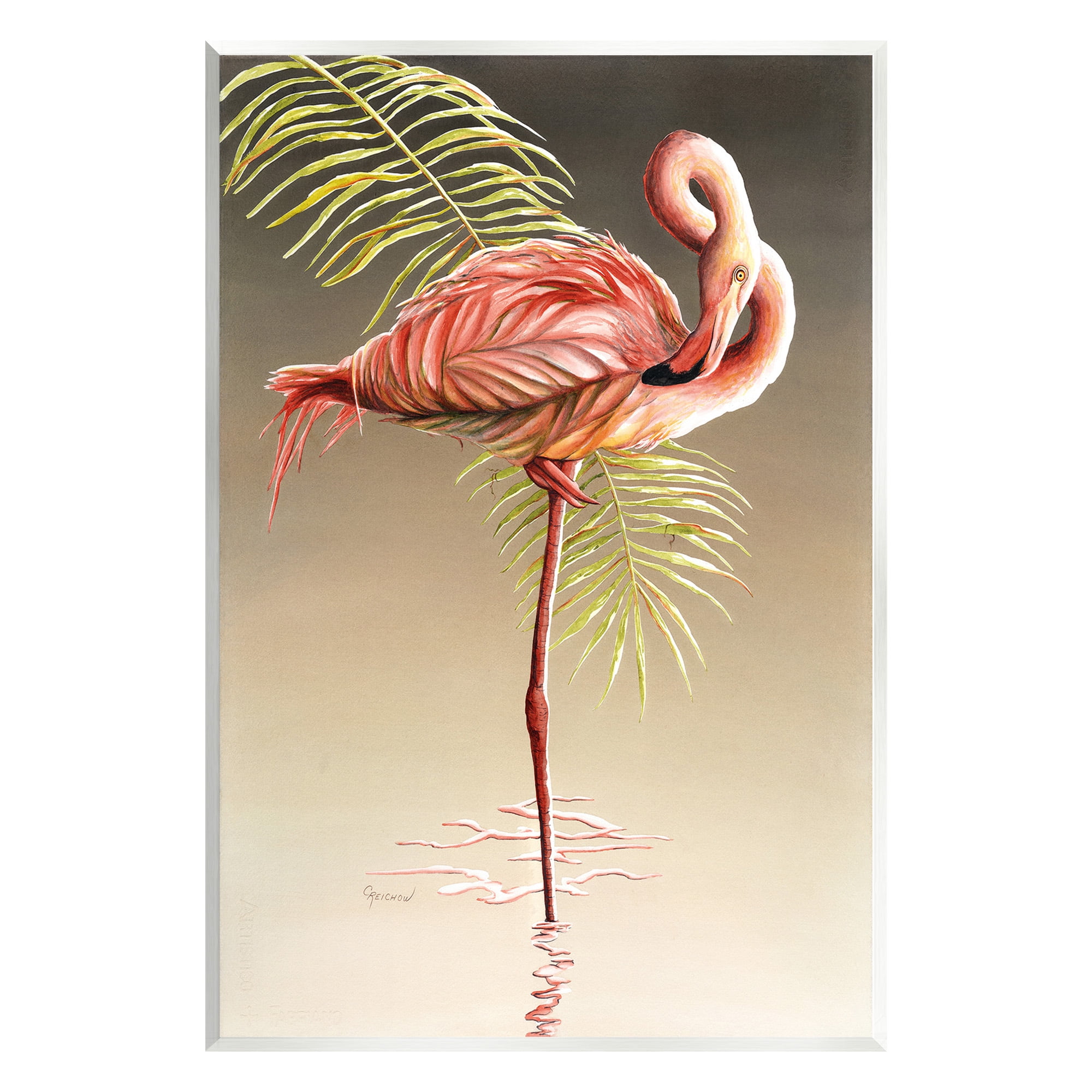 Flamingo Twisting Gaze 10x15 Wall Art Print on MDF Wood