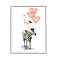 thumbnail image 1 of Stupell Industries Flamingo Zebra Animal Stack Pink Heart Shape Balloons, 24 x 30, Design by Ziwei Li, 1 of 5