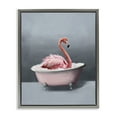 thumbnail image 1 of Stupell Industries Flamingo in Bathtub Bath & Laundry Painting Gray Floater Framed Canvas Art Print Wall Art, 25 x 31, 1 of 10