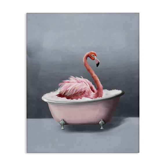 Stupell Industries Eclectic Flamingo in Bathtub Canvas Art, 16 x 20, by Svetlana Aleynikova