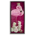 thumbnail image 1 of Stupell Industries Flamingo with Antique Teacups Animals Painting Gray Floater Framed Canvas Art Print Wall Art, 11 x 25, 1 of 9